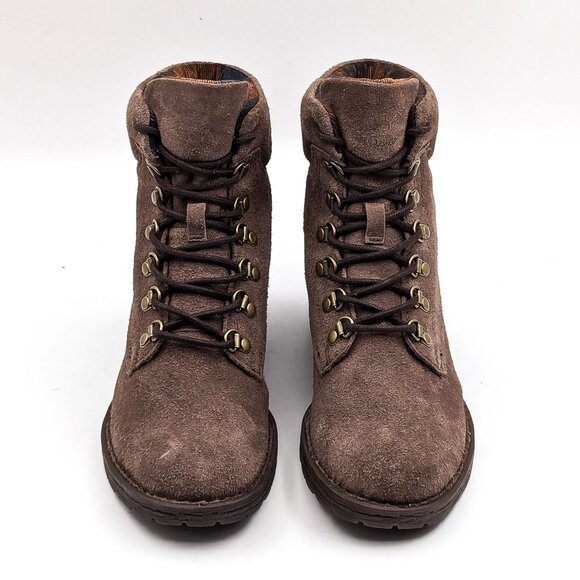Born Women Codi Taupe Suede Lace-up Combat Boots size 6.5 - Picture 7 of 11